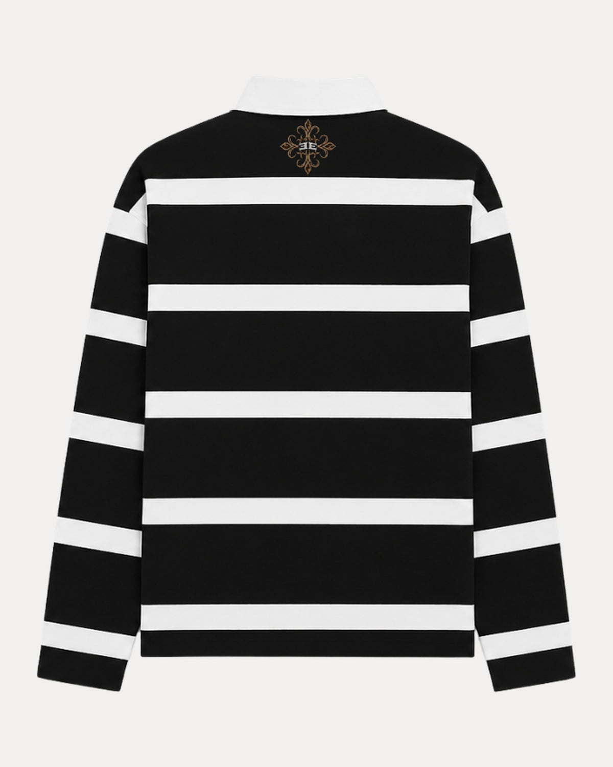 Rugby Longsleeve de ARTƎEMIZ — espalda, cruz bordada bajo el cuello
