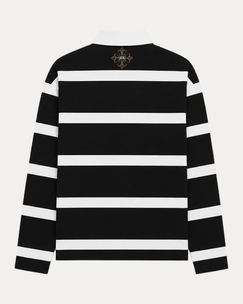 Rugby Longsleeve de ARTƎEMIZ — espalda, cruz bordada bajo el cuello